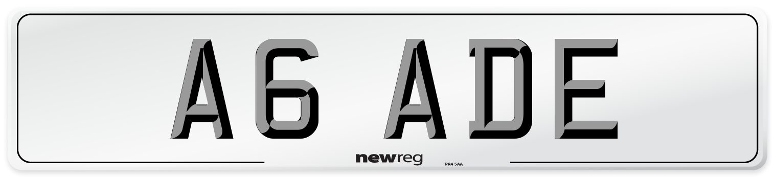 A6 ADE Number Plate from New Reg